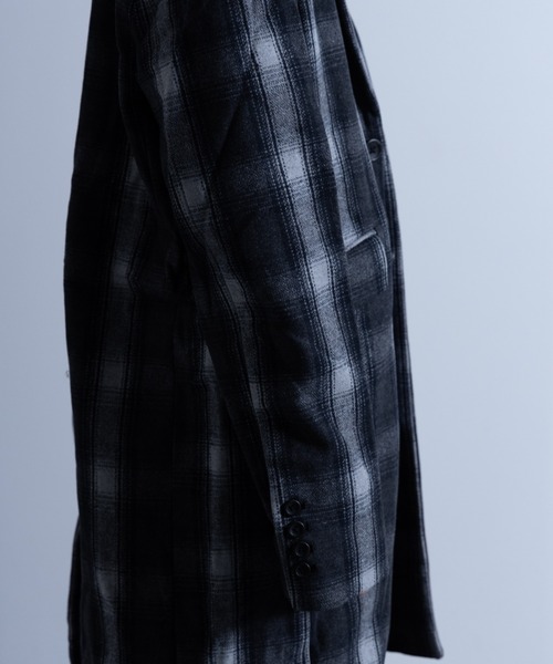 NYLAUS(ナイラス)の「チェック柄 ウールミックス ミディアム チェスターコート(チェスターコート・メンズ・チェック・LL/S/L/M)」の12枚目の写真