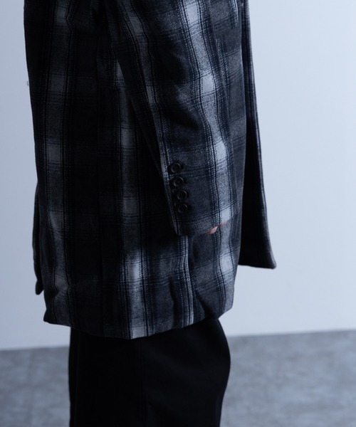 NYLAUS(ナイラス)の「チェック柄 ウールミックス ミディアム チェスターコート(チェスターコート・メンズ・チェック・LL/S/L/M)」の13枚目の写真