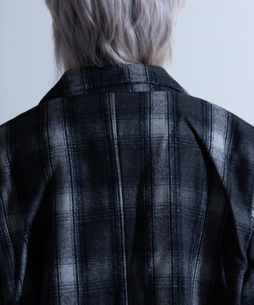 NYLAUS(ナイラス)の「チェック柄 ウールミックス ミディアム チェスターコート(チェスターコート・メンズ・チェック・LL/S/L/M)」の14枚目の写真