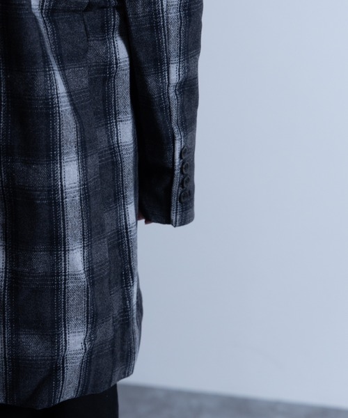 NYLAUS(ナイラス)の「チェック柄 ウールミックス ミディアム チェスターコート(チェスターコート・メンズ・チェック・LL/S/L/M)」の16枚目の写真