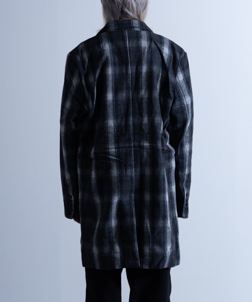 NYLAUS(ナイラス)の「チェック柄 ウールミックス ミディアム チェスターコート(チェスターコート・メンズ・チェック・LL/S/L/M)」の3枚目の写真