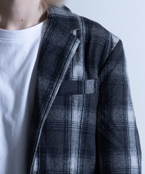 NYLAUS(ナイラス)の「チェック柄 ウールミックス ミディアム チェスターコート(チェスターコート・メンズ・チェック・LL/S/L/M)」の5枚目の写真