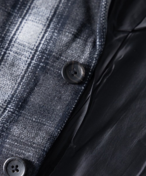 NYLAUS(ナイラス)の「チェック柄 ウールミックス ミディアム チェスターコート(チェスターコート・メンズ・チェック・LL/S/L/M)」の20枚目の写真