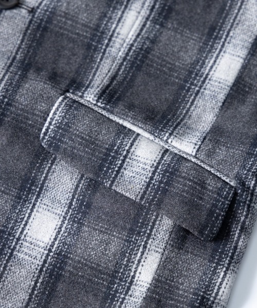 NYLAUS(ナイラス)の「チェック柄 ウールミックス ミディアム チェスターコート(チェスターコート・メンズ・チェック・LL/S/L/M)」の22枚目の写真