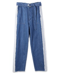 CULLNI | 24-SS-021 / Side Fringe  Wide Denim Pants with Long Belt (デニムパンツ)