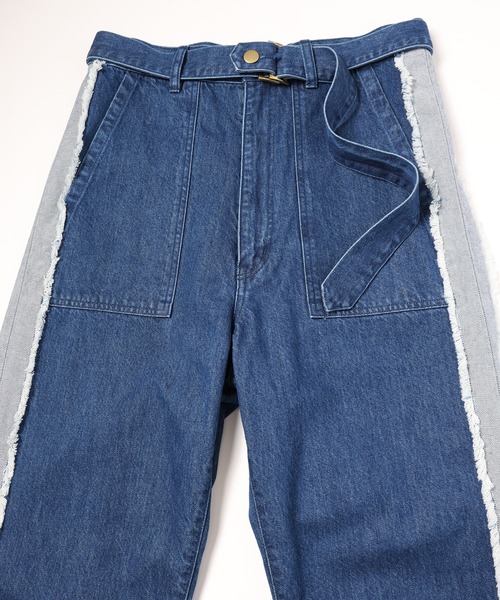 パンツ CULLNI 24SS side fringe wide denim pants CULLNI（クルニ）の「24-SS-021 / Side Fringe Wide Denim Pants