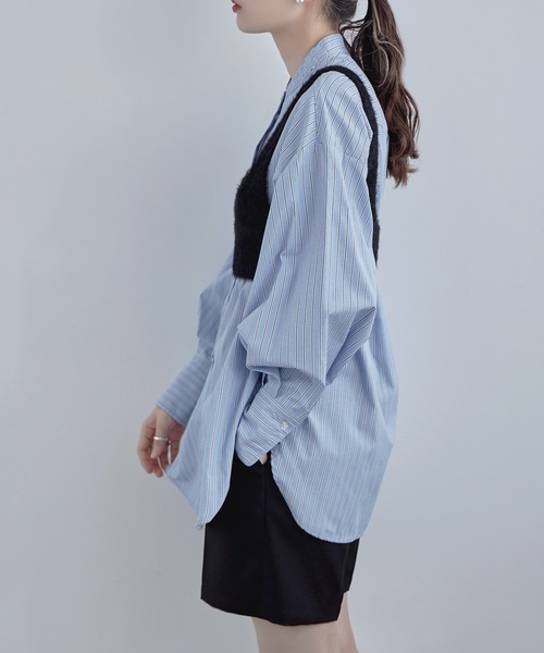 etoll.（エトル）の「Vネックシャギーニットビスチェ（ベスト・レディース・ブルー/グレー/ブラック・FREE）」の19枚目の写真