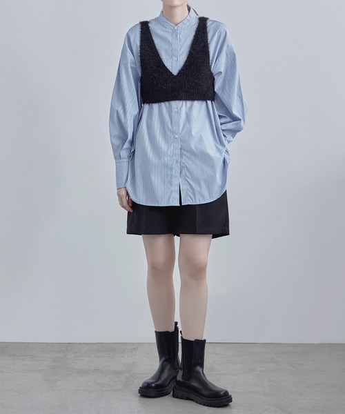 etoll.（エトル）の「Vネックシャギーニットビスチェ（ベスト・レディース・ブルー/グレー/ブラック・FREE）」の20枚目の写真