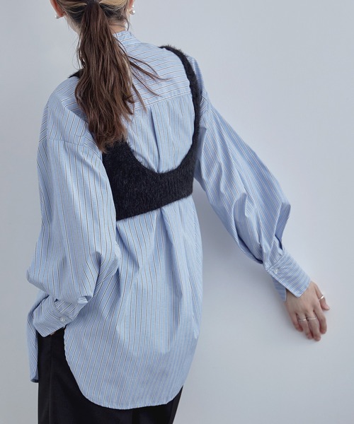 etoll.（エトル）の「Vネックシャギーニットビスチェ（ベスト・レディース・ブルー/グレー/ブラック・FREE）」の22枚目の写真