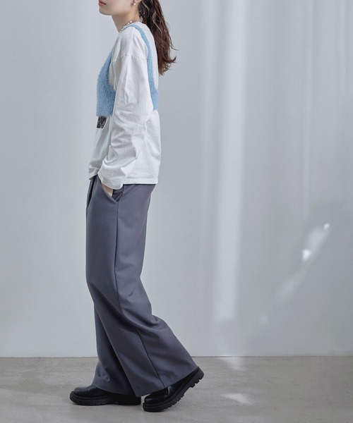 etoll.（エトル）の「Vネックシャギーニットビスチェ（ベスト・レディース・ブルー/グレー/ブラック・FREE）」の12枚目の写真