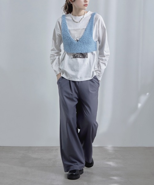 etoll.（エトル）の「Vネックシャギーニットビスチェ（ベスト・レディース・ブルー/グレー/ブラック・FREE）」の13枚目の写真