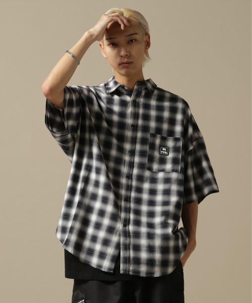 ブラウス シャツ 「WEB＆限定」WHITELAND/ホワイトランド/OWL/OMBRE CHECK SSH レディース メンズ WHITELAND ブラウス シャツ 「WEB＆DEPOT限定」WHITELAND