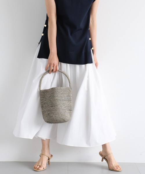 BARNYARDSTORM（バンヤードストーム）の「BARNYARDSTORM / ボリュームフレアースカート（スカート・レディース・ホワイト/ブルー・1/0）」の2枚目の写真