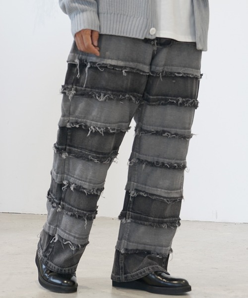 MinoriTY（マイノリティ）の「【MinoriTY】クレイジーパターンデニムパンツ（デニムパンツ・メンズ・ブルー/ブラック系2/ブラック系1・L/M）」の3枚目の写真