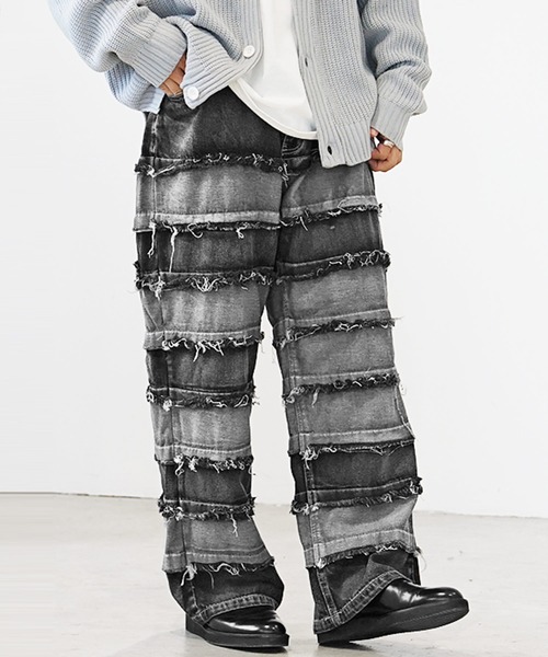 MinoriTY（マイノリティ）の「【MinoriTY】クレイジーパターンデニムパンツ（デニムパンツ・メンズ・ブルー/ブラック系2/ブラック系1・L/M）」の9枚目の写真