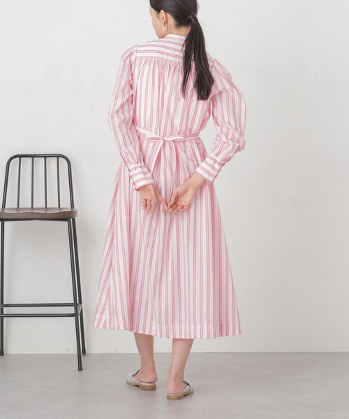 セール】マルチストライプシャツドレス（ワンピース）｜NANO universe
