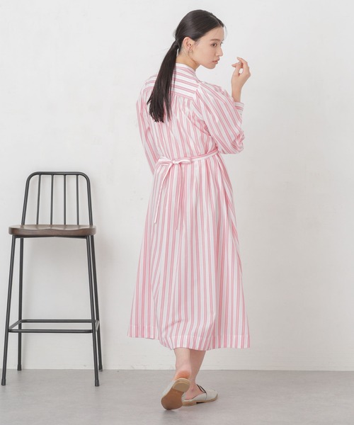 セール】マルチストライプシャツドレス（ワンピース）｜NANO universe