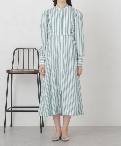セール】マルチストライプシャツドレス（ワンピース）｜NANO universe