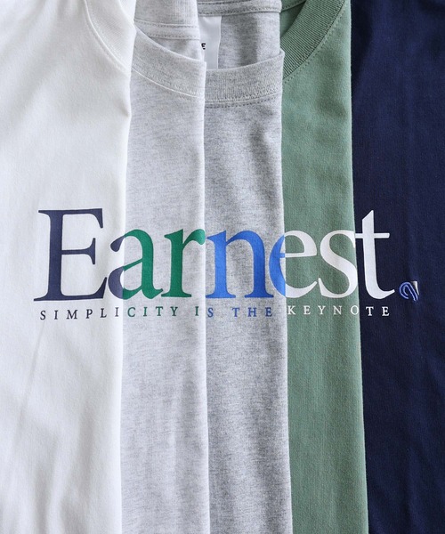 ANME(アンメ)の「【新色・新サイズ追加】Earnestロゴプリント半袖Tシャツ(Tシャツ/カットソー・レディース・オフホワイト/グレー/オートミール/グリーン/ネイビー/ホワイト系その他/グレー系その他・M/L/XL/XXL/S)」の13枚目の写真