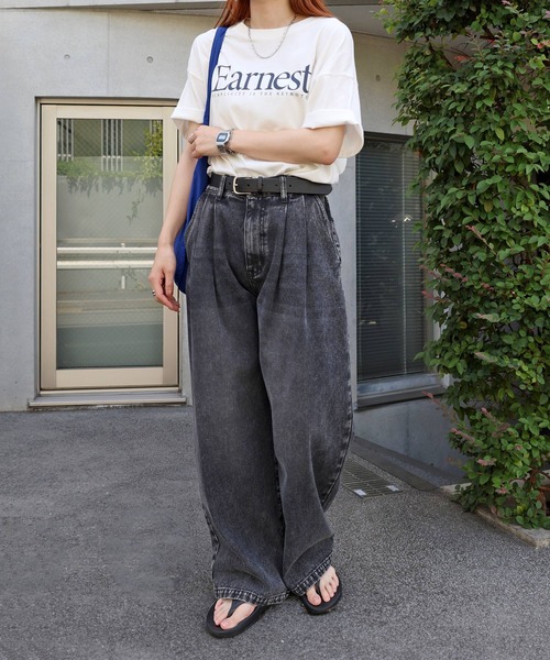 ANME(アンメ)の「【新色・新サイズ追加】Earnestロゴプリント半袖Tシャツ(Tシャツ/カットソー・レディース・オフホワイト/グレー/オートミール/グリーン/ネイビー/ホワイト系その他/グレー系その他・M/L/XL/XXL/S)」の21枚目の写真