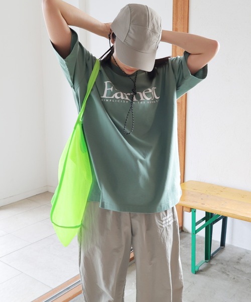 ANME(アンメ)の「【新色・新サイズ追加】Earnestロゴプリント半袖Tシャツ(Tシャツ/カットソー・レディース・オフホワイト/グレー/オートミール/グリーン/ネイビー/ホワイト系その他/グレー系その他・M/L/XL/XXL/S)」の9枚目の写真