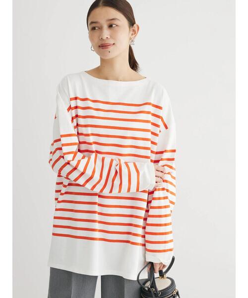 Green　Parks（グリーンパークス）の「パネルボーダーロンチュニック（チュニック・レディース・ブルー/ライトグレー/オレンジ/ネイビー・FREE）」の15枚目の写真