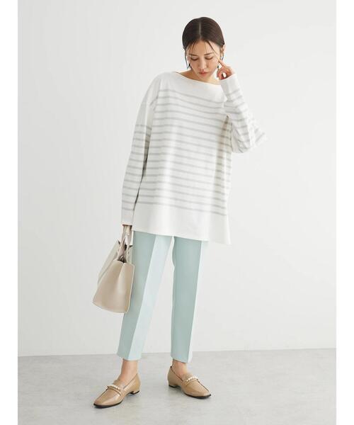 Green　Parks（グリーンパークス）の「パネルボーダーロンチュニック（チュニック・レディース・ブルー/ライトグレー/オレンジ/ネイビー・FREE）」の19枚目の写真