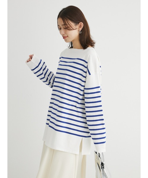 Green　Parks（グリーンパークス）の「パネルボーダーロンチュニック（チュニック・レディース・ブルー/ライトグレー/オレンジ/ネイビー・FREE）」の21枚目の写真