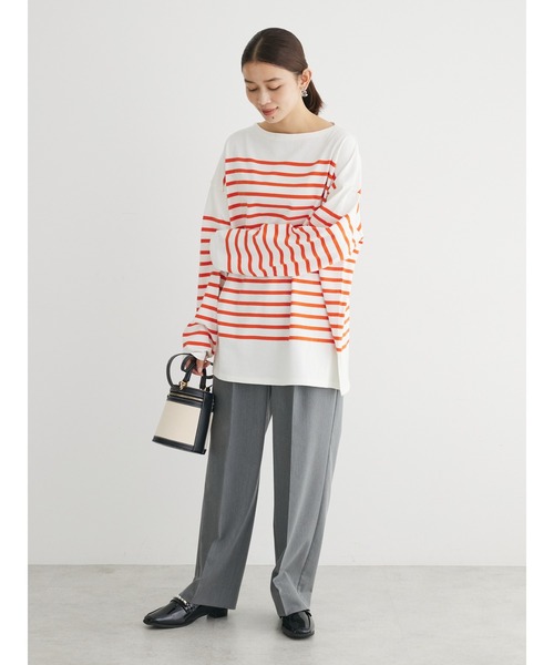 Green　Parks（グリーンパークス）の「パネルボーダーロンチュニック（チュニック・レディース・ブルー/ライトグレー/オレンジ/ネイビー・FREE）」の13枚目の写真