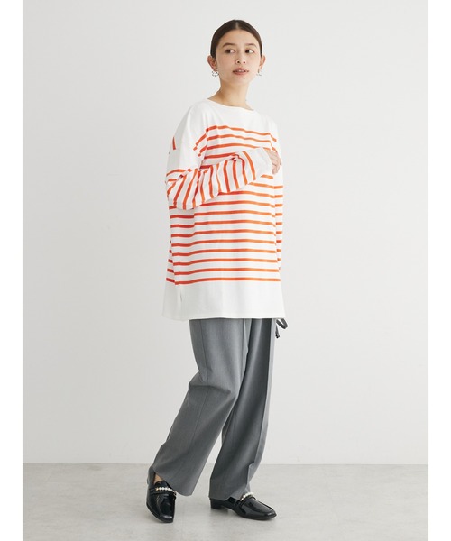 Green　Parks（グリーンパークス）の「パネルボーダーロンチュニック（チュニック・レディース・ブルー/ライトグレー/オレンジ/ネイビー・FREE）」の14枚目の写真