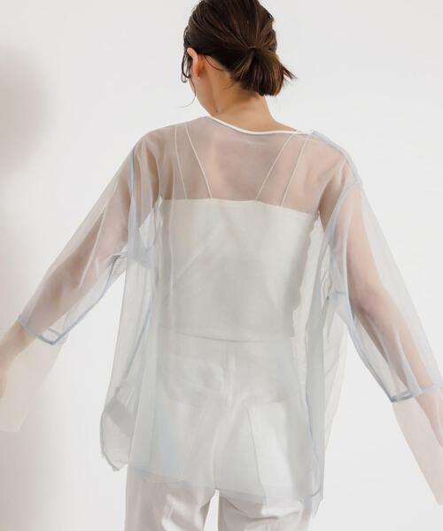 SENSE OF PLACE by URBAN RESEARCH（センスオブプレイスバイアーバンリサーチ）の「シアーチュールトップ（Tシャツ/カットソー・レディース・ホワイト系その他/ブラック系その他/グレー系その他・ONE）」の9枚目の写真