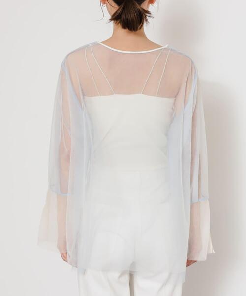 SENSE OF PLACE by URBAN RESEARCH（センスオブプレイスバイアーバンリサーチ）の「シアーチュールトップ（Tシャツ/カットソー・レディース・ホワイト系その他/ブラック系その他/グレー系その他・ONE）」の12枚目の写真