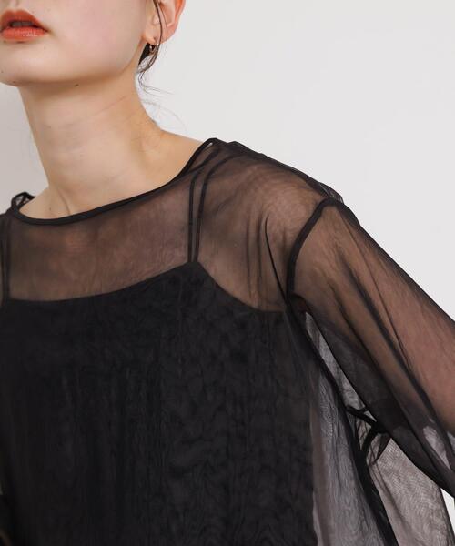 SENSE OF PLACE by URBAN RESEARCH（センスオブプレイスバイアーバンリサーチ）の「シアーチュールトップ（Tシャツ/カットソー・レディース・ホワイト系その他/ブラック系その他/グレー系その他・ONE）」の19枚目の写真