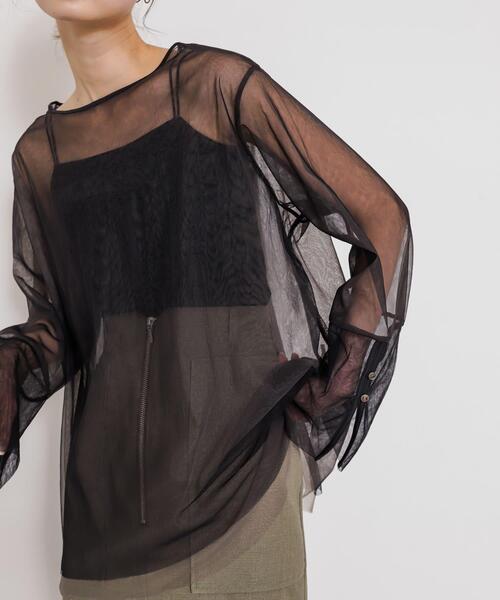 SENSE OF PLACE by URBAN RESEARCH（センスオブプレイスバイアーバンリサーチ）の「シアーチュールトップ（Tシャツ/カットソー・レディース・ホワイト系その他/ブラック系その他/グレー系その他・ONE）」の22枚目の写真