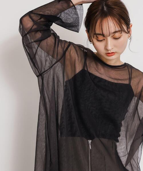 SENSE OF PLACE by URBAN RESEARCH(センスオブプレイスバイアーバンリサーチ)の「シアーチュールトップ(Tシャツ/カットソー・レディース・ホワイト系その他/ブラック系その他/グレー系その他・ONE)」の22枚目の写真