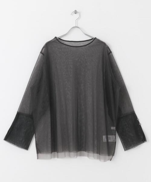 SENSE OF PLACE by URBAN RESEARCH(センスオブプレイスバイアーバンリサーチ)の「シアーチュールトップ(Tシャツ/カットソー・レディース・ホワイト系その他/ブラック系その他/グレー系その他・ONE)」の17枚目の写真