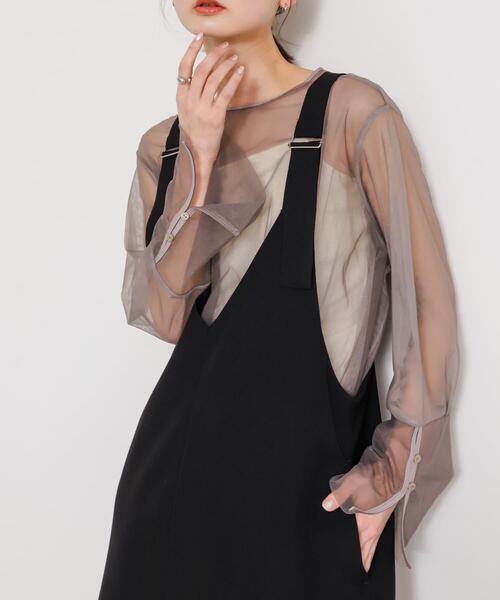 SENSE OF PLACE by URBAN RESEARCH(センスオブプレイスバイアーバンリサーチ)の「シアーチュールトップ(Tシャツ/カットソー・レディース・ホワイト系その他/ブラック系その他/グレー系その他・ONE)」の14枚目の写真