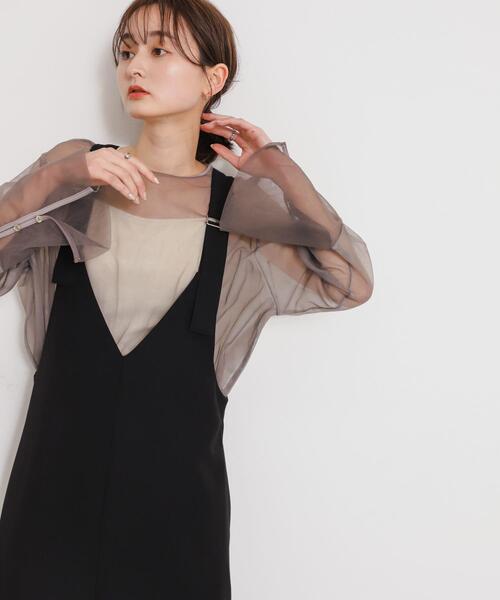 SENSE OF PLACE by URBAN RESEARCH(センスオブプレイスバイアーバンリサーチ)の「シアーチュールトップ(Tシャツ/カットソー・レディース・ホワイト系その他/ブラック系その他/グレー系その他・ONE)」の13枚目の写真