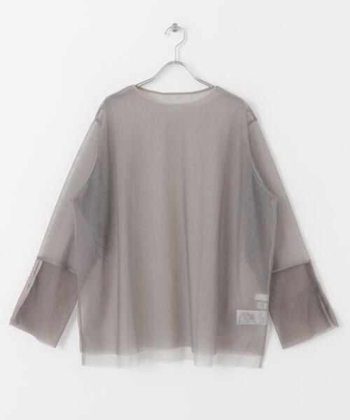 SENSE OF PLACE by URBAN RESEARCH(センスオブプレイスバイアーバンリサーチ)の「シアーチュールトップ(Tシャツ/カットソー・レディース・ホワイト系その他/ブラック系その他/グレー系その他・ONE)」の5枚目の写真