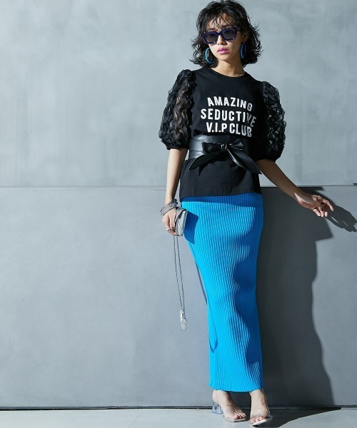 GEVS.（ジェイヴィス）の「フリル袖パフスリーブカットソートップス ＜大きいサイズ有＞GEVS.（Tシャツ/カットソー・レディース・アイボリー/ブラック・L/5L/4L/3L/LL/M）」の15枚目の写真