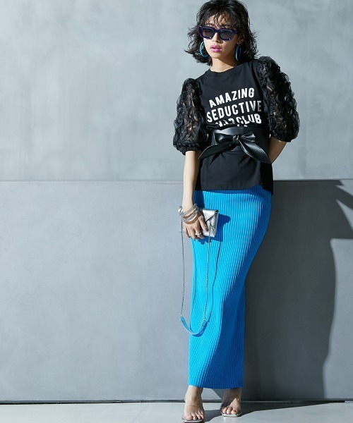 GEVS.（ジェイヴィス）の「フリル袖パフスリーブカットソートップス ＜大きいサイズ有＞GEVS.（Tシャツ/カットソー・レディース・アイボリー/ブラック・L/5L/4L/3L/LL/M）」の18枚目の写真