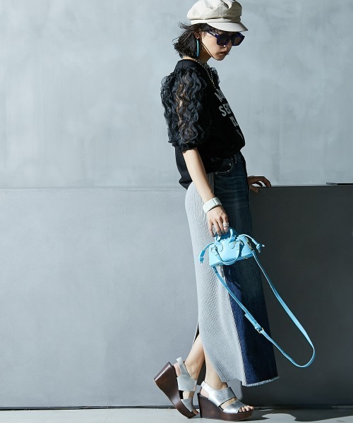 GEVS.（ジェイヴィス）の「フリル袖パフスリーブカットソートップス ＜大きいサイズ有＞GEVS.（Tシャツ/カットソー・レディース・アイボリー/ブラック・L/5L/4L/3L/LL/M）」の22枚目の写真