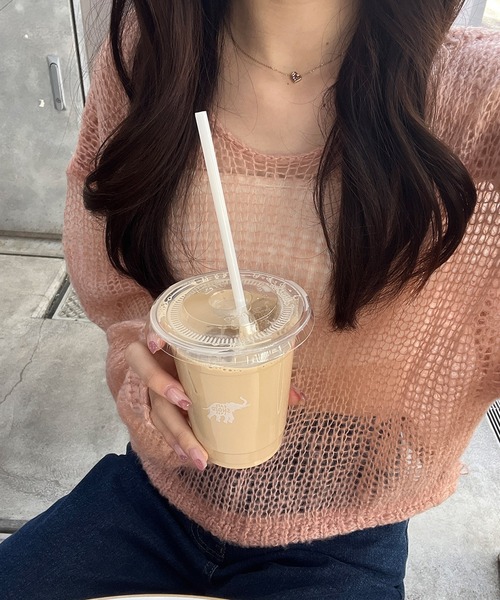 RiLi(リリ)の「ざっくり編みモヘアライクニット【RL】(ニット/セーター・レディース・ミント/ライトパープル/コーラルピンク/ブルー・FREE)」の9枚目の写真