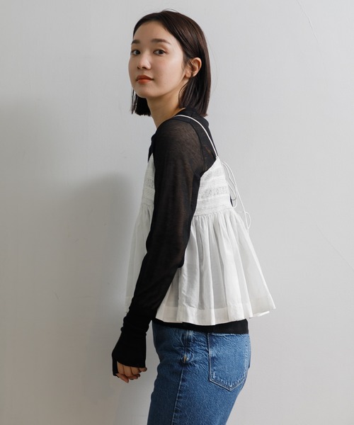 AMERICAN RAG CIE（アメリカンラグシー）の「アンティークレースキャミビスチェ（シャツ/ブラウス・レディース・オフホワイト/ブラック/ピンク・FREE）」の14枚目の写真