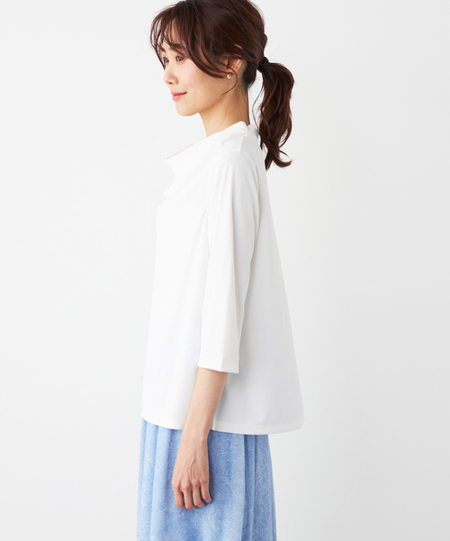 A/C DESIGN BY ALPHA CUBIC(エーシーデザインバイアルファキュービック)の「【接触冷感】ドレーププルオーバー(Tシャツ/カットソー・レディース・オフホワイト/ネイビー/グリーン・LL/M/L)」の6枚目の写真