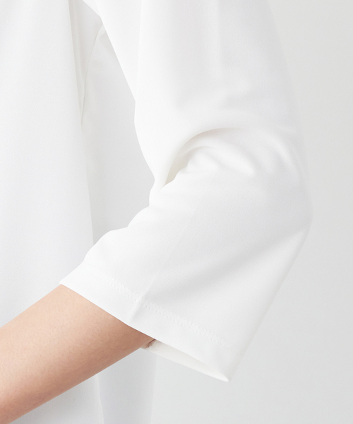 A/C DESIGN BY ALPHA CUBIC(エーシーデザインバイアルファキュービック)の「【接触冷感】ドレーププルオーバー(Tシャツ/カットソー・レディース・オフホワイト/ネイビー/グリーン・LL/M/L)」の8枚目の写真