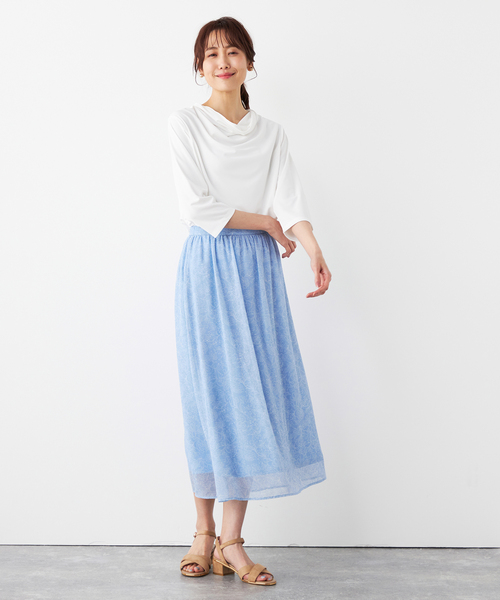 A/C DESIGN BY ALPHA CUBIC(エーシーデザインバイアルファキュービック)の「【接触冷感】ドレーププルオーバー(Tシャツ/カットソー・レディース・オフホワイト/ネイビー/グリーン・LL/M/L)」の13枚目の写真