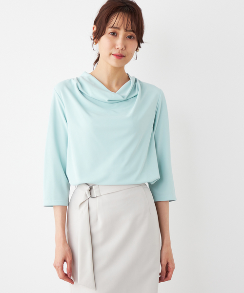 A/C DESIGN BY ALPHA CUBIC(エーシーデザインバイアルファキュービック)の「【接触冷感】ドレーププルオーバー(Tシャツ/カットソー・レディース・オフホワイト/ネイビー/グリーン・LL/M/L)」の14枚目の写真