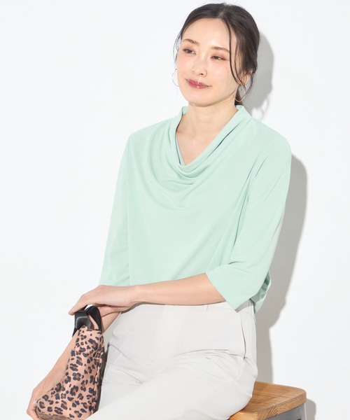 A/C DESIGN BY ALPHA CUBIC(エーシーデザインバイアルファキュービック)の「【接触冷感】ドレーププルオーバー(Tシャツ/カットソー・レディース・オフホワイト/ネイビー/グリーン・LL/M/L)」の20枚目の写真