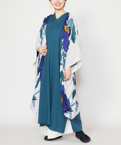 カヤ(カヤ)の「【カヤ】華めき牡丹UV羽織(カーディガン/ボレロ・レディース・ネイビー/キナリ/ライトグレー/ホワイト×イエロー・FREE)」の17枚目の写真